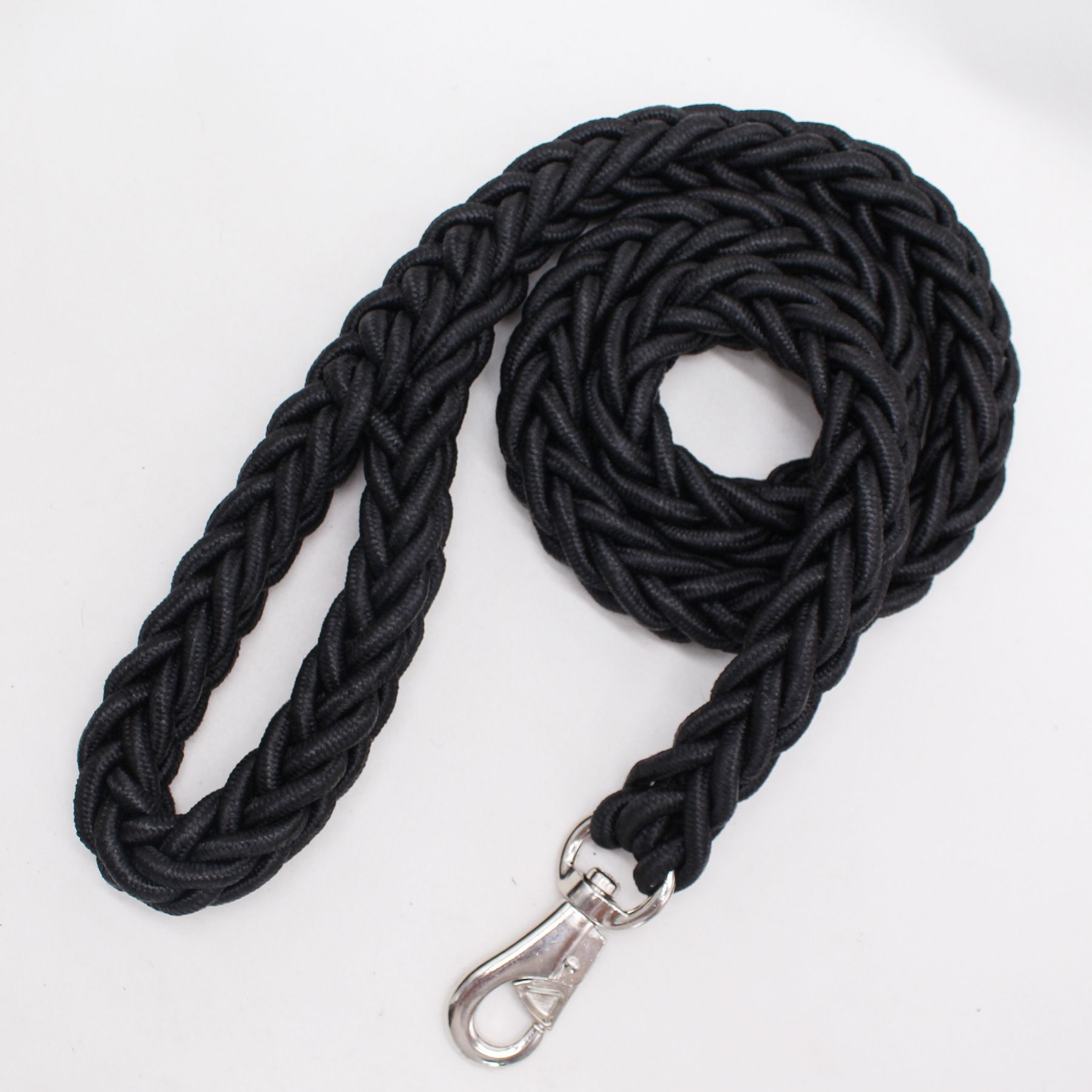 Nylon Dog Leash 8 Strand Braided Pet Walking Rope Black L-rope length 1.3m — image 1