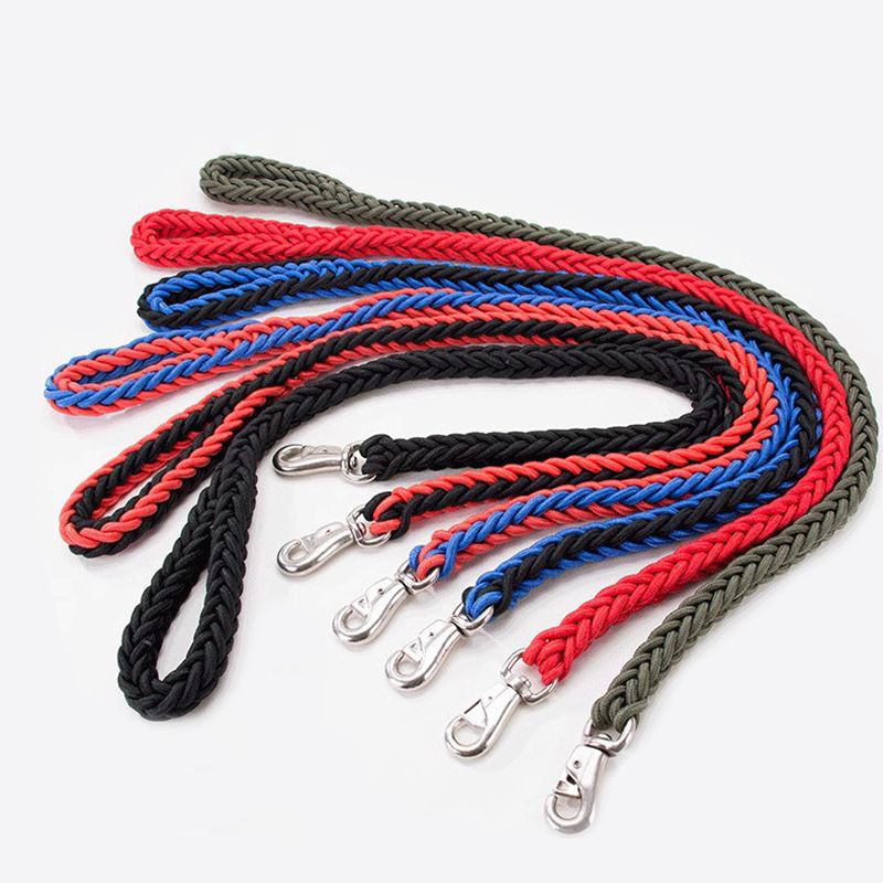 Nylon Dog Leash 8 Strand Braided Pet Walking Rope Red S-rope length 1.3m thick view 5