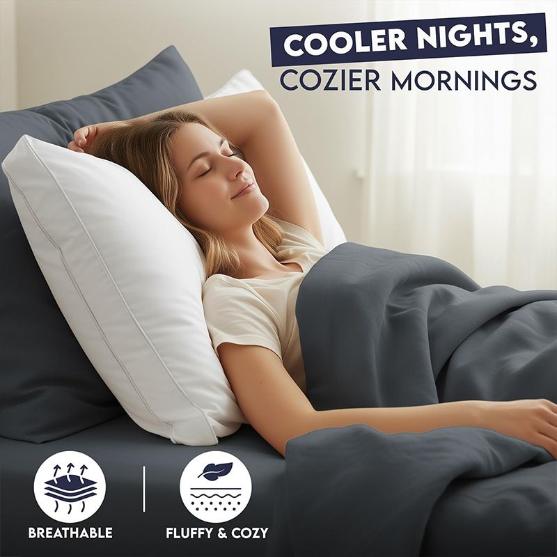 Sleep talk Pillow White Fiber Neck Support Standard Standard (Pack of 2) view 4