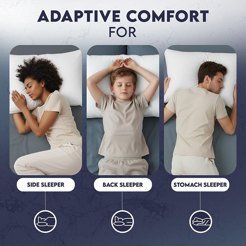 Sleep talk Pillow White Fiber Neck Support Standard Standard (Pack of 2) view 5