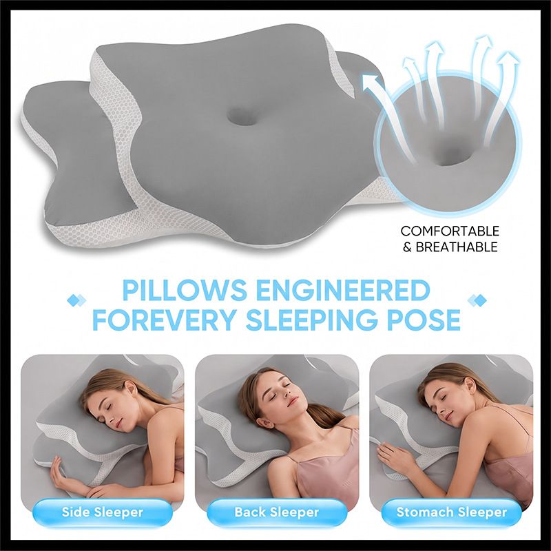 Dream Nest Butterfly Memory Foam Pillow Rose Pink view 4