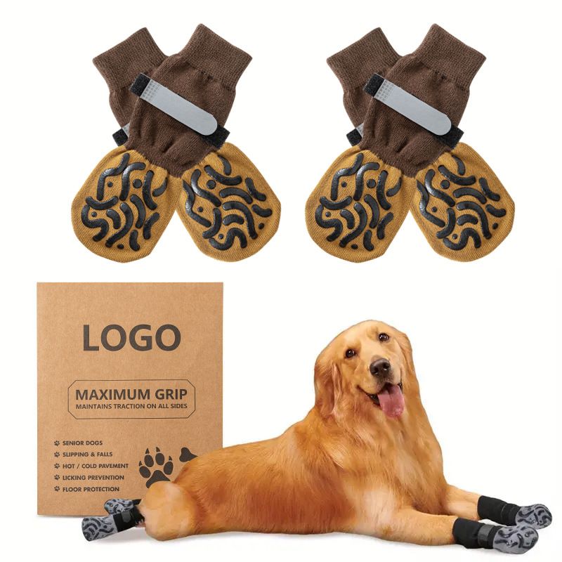 Dog Socks Anti Slip Geometric Black Luminous Cotton Anti-slip socks-geometric