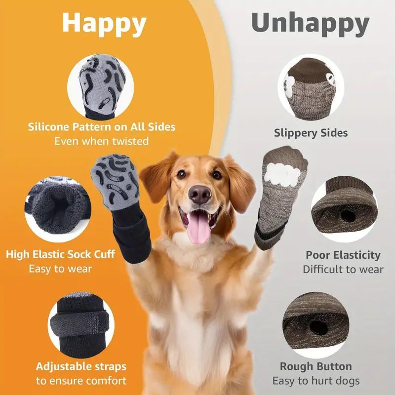 Dog Socks Anti Slip Geometric Black Luminous Cotton Anti-slip socks-geometric view 2
