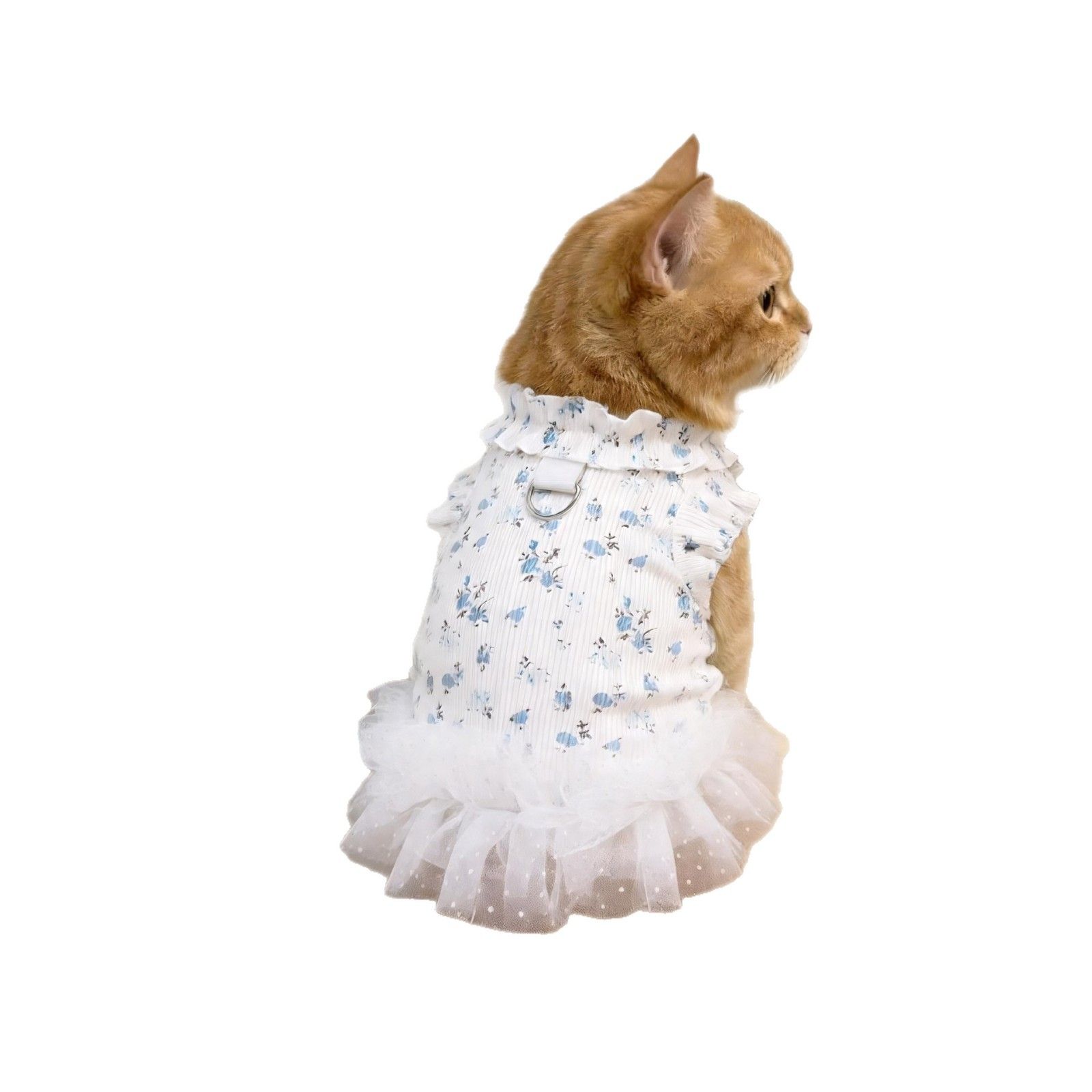 Pet Dress AMOOR Floral Tulle Princess Style Floral Puffy Skirt [Pink] XL view 4