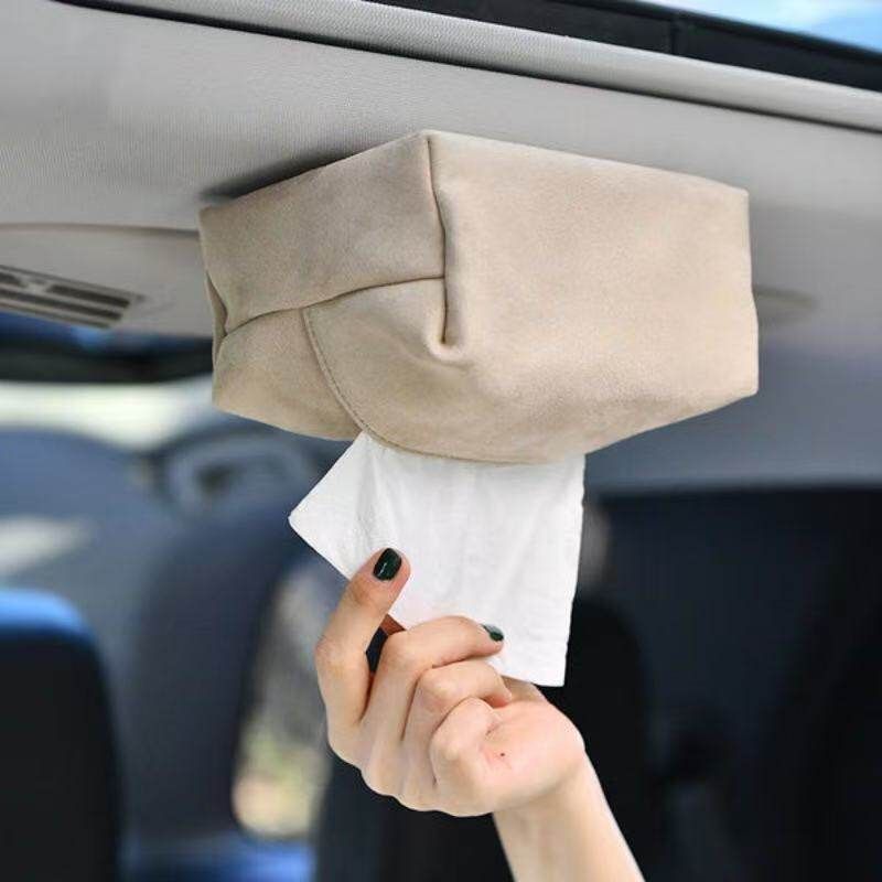 Car Tissue Box PU Magnetic Holder Coffee color view 2