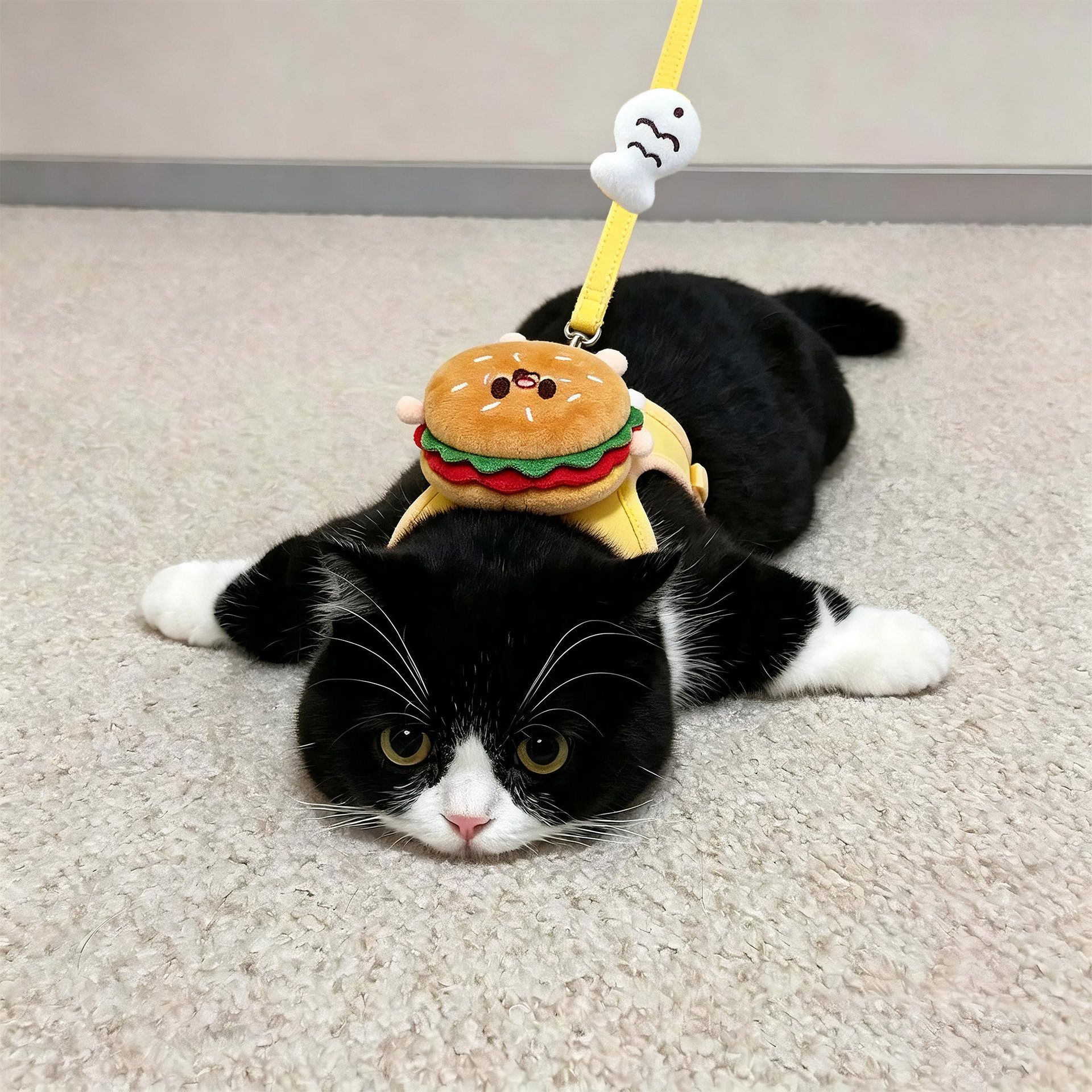 Cat Harness Set AMOOR Polyester Puppy Kitten Burger Set view 2