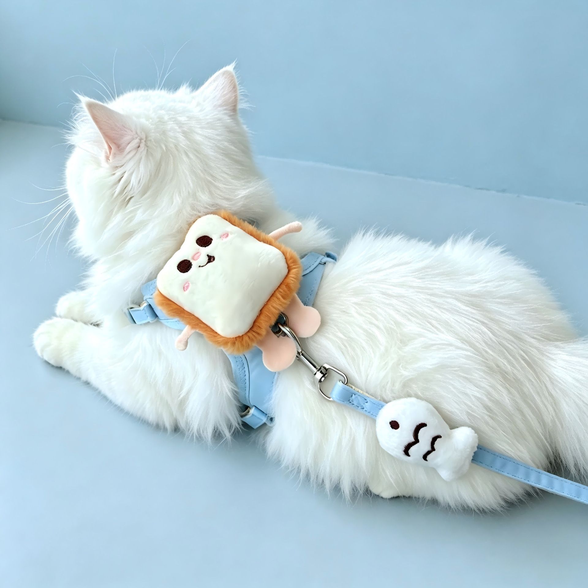 Cat Harness Set AMOOR Polyester Puppy Kitten Burger Set view 3