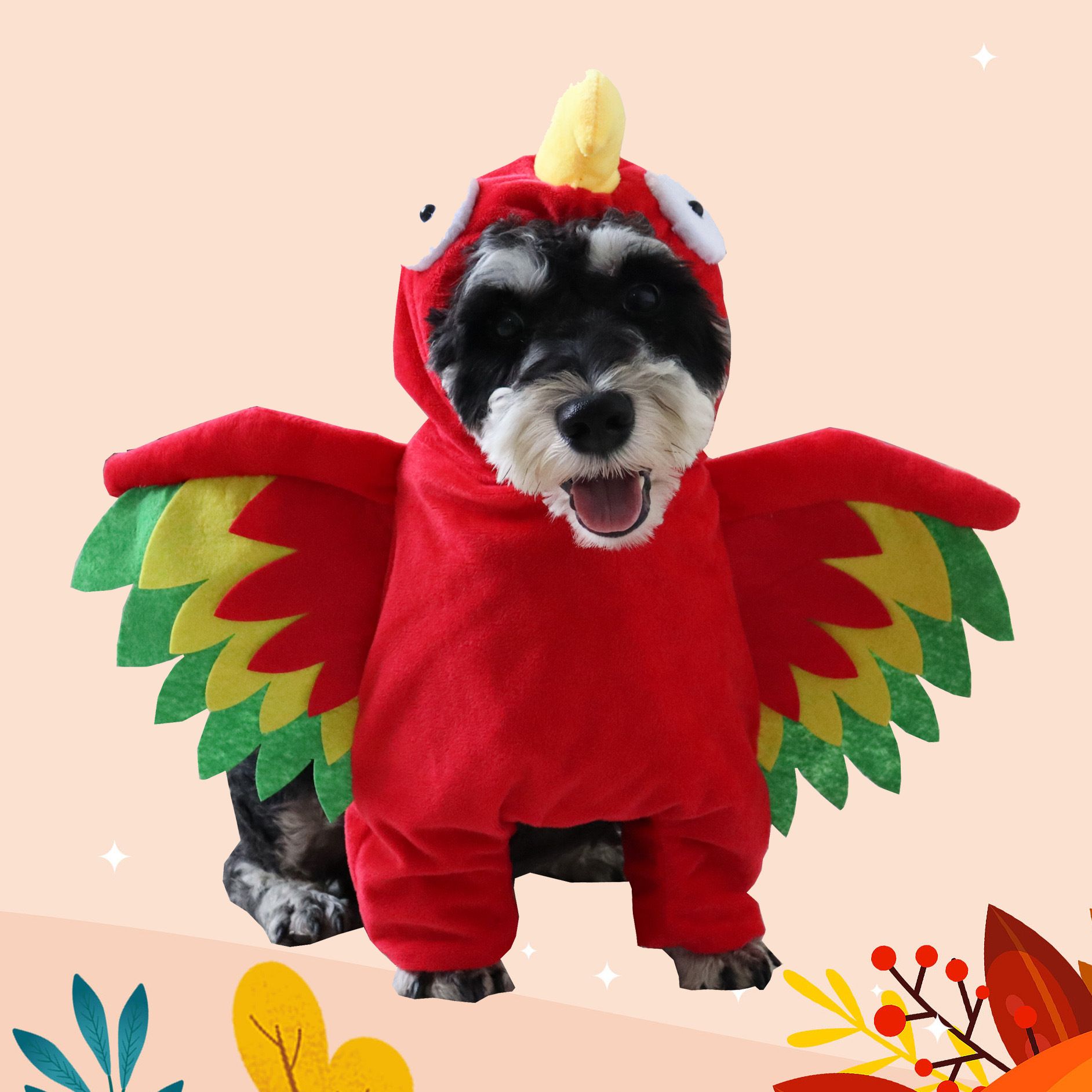 AMOOR Funny Turkey Pet Costume Red XL view 2
