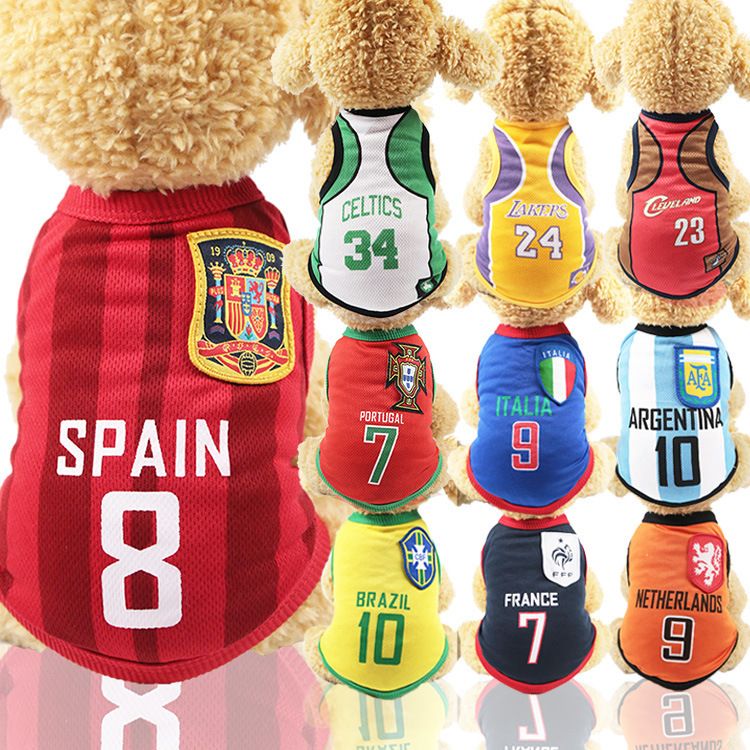 Norway Soccer Jersey Vest Pet Dog Cat White Blue No. 10 Argentina XL (Chest 50CM view 5