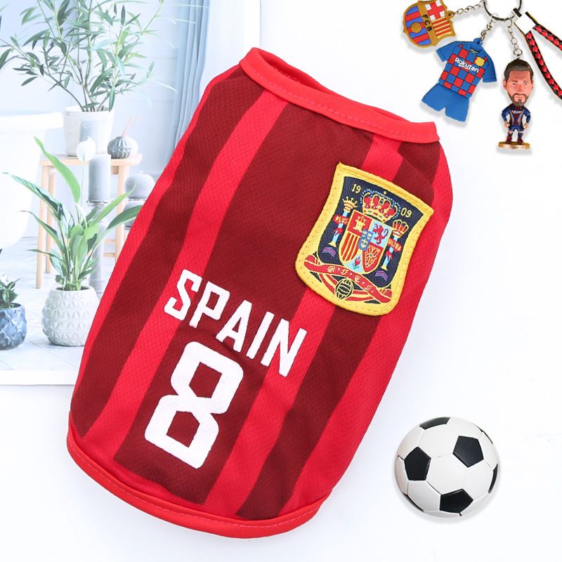 Norway Soccer Jersey Vest Pet Dog Cat Red Size 8 Spain 5XL (Chest 88cm — image 1