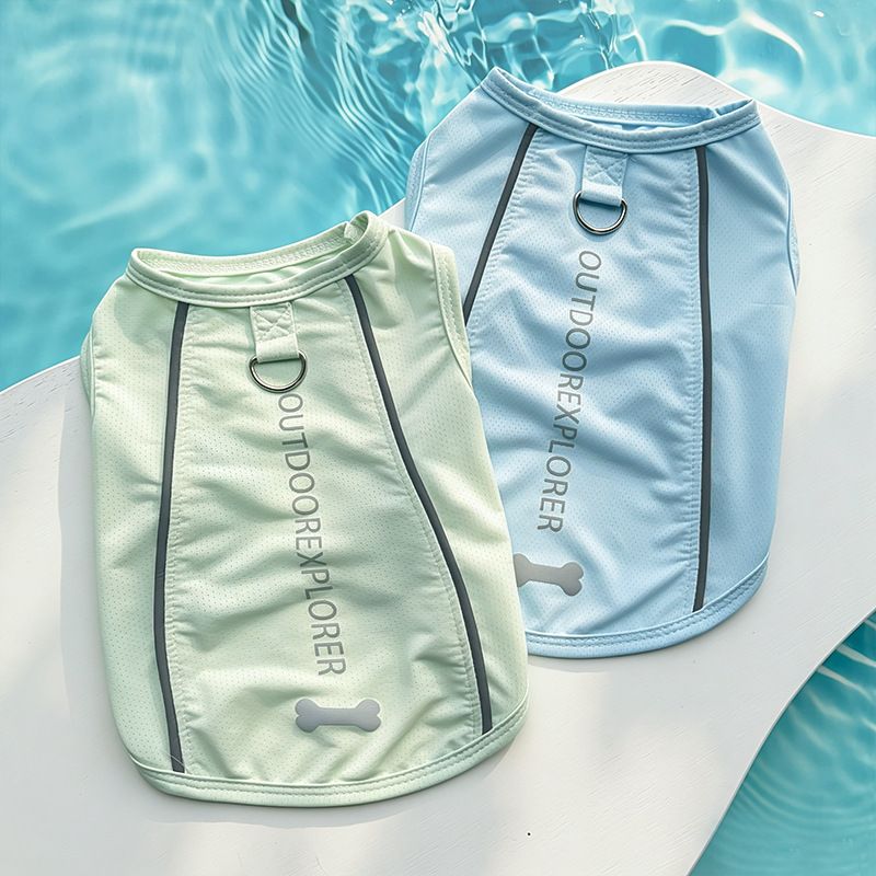 Dog Cat Vest Summer Breathable Cooling Ice Silk Summer Cool Mint Green view 5