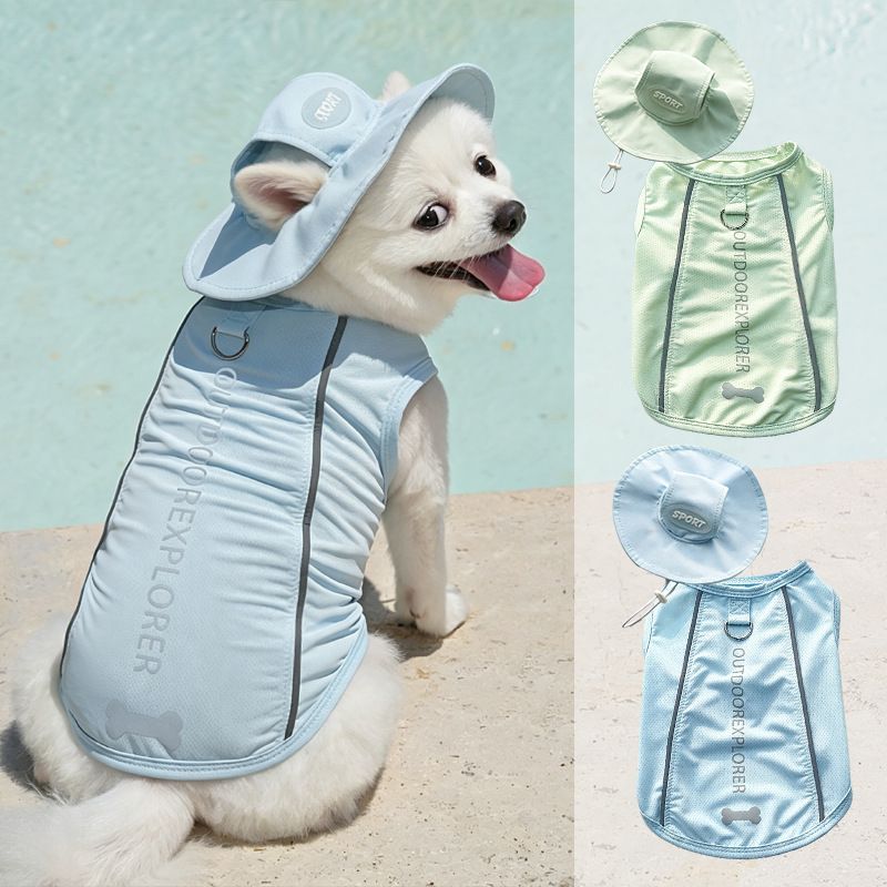 Dog Cat Vest Summer Breathable Cooling Ice Silk Summer Cool Mint Green view 4