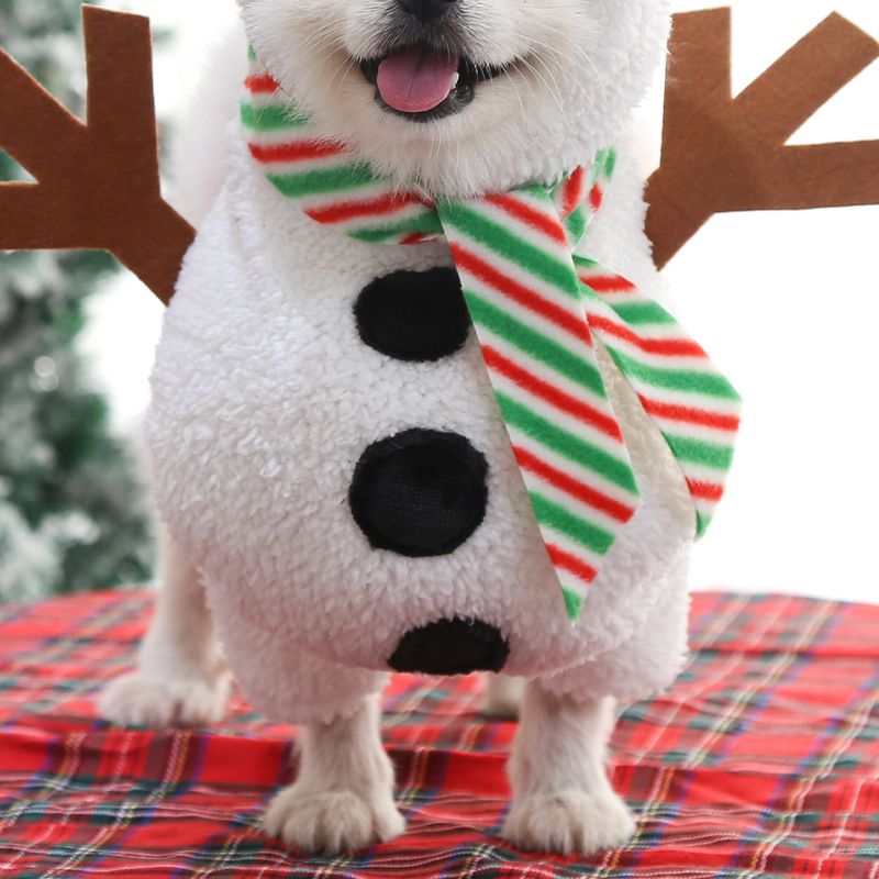 Pet Snowman Costume Dog Cat Winter Wear Weiwang Standing Snowman view 4