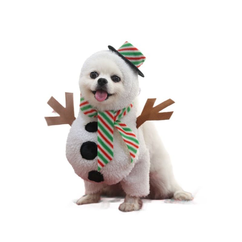 Pet Snowman Costume Dog Cat Winter Wear Weiwang Standing Snowman view 6