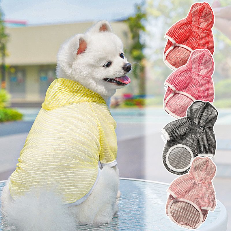 Breathable Pet Vest Hoodie for Dogs Cats 008D Tender Pink Mesh (Sun view 4