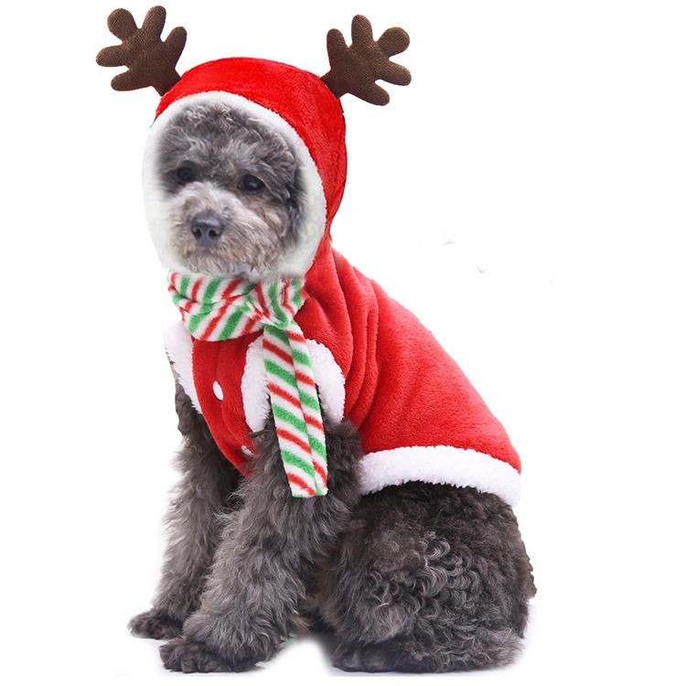 Pet Christmas Reindeer Costume Fleece (Sticky Tree) Two-Legged Flannel Antler view 2