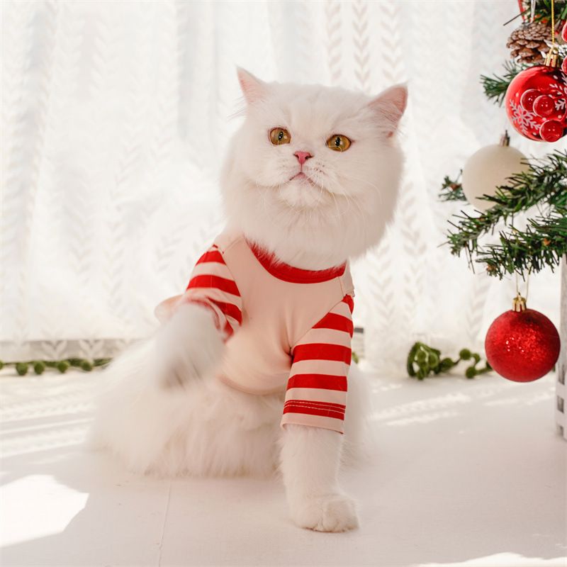 Pet Christmas Dog Clothes Polyester Green Christmas Set S (Chest 35cm view 5