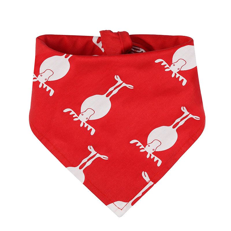 GuGou Christmas Dog Cat Bandana Small Red Christmas Triangle Scarf with White
