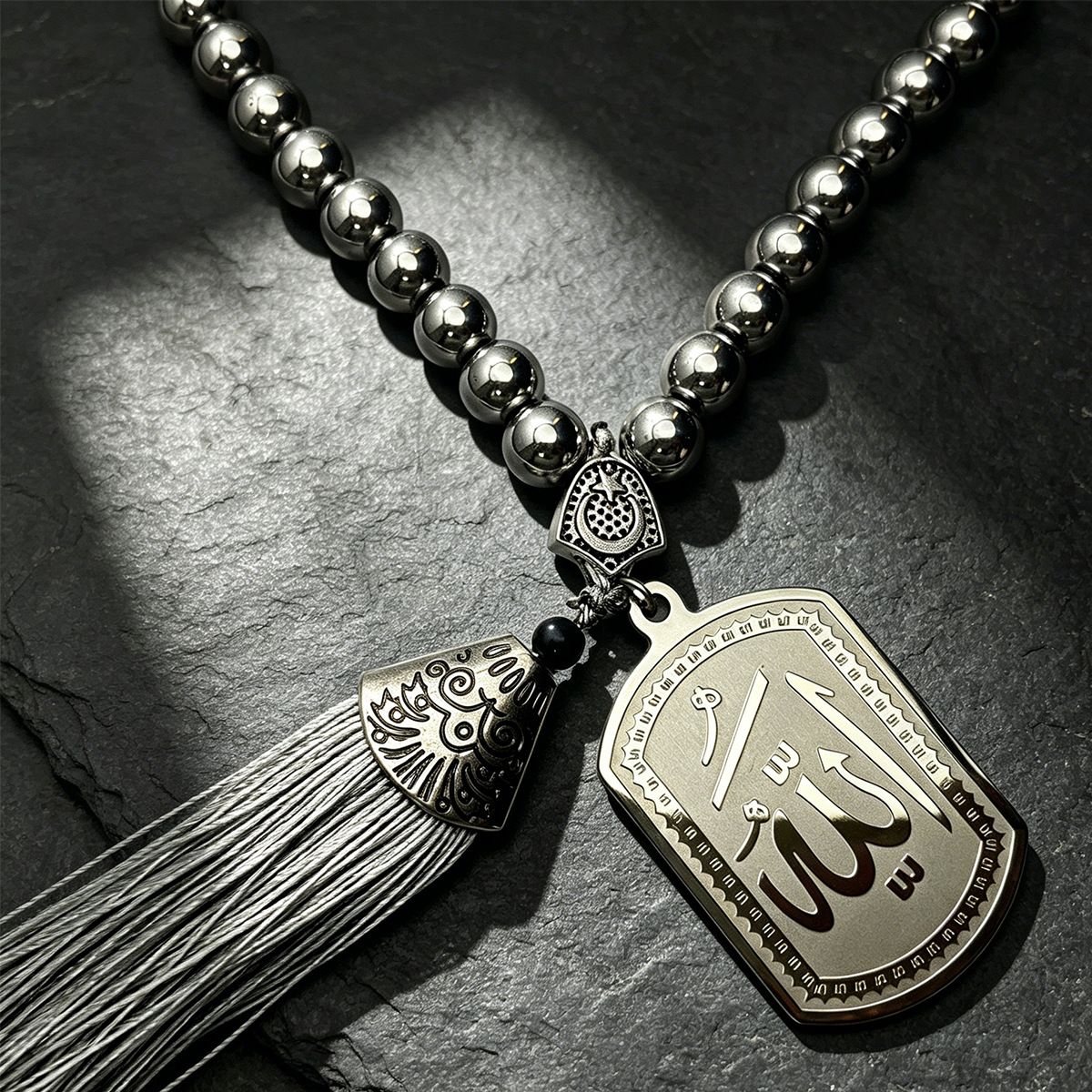 Black Obsidian 33 Bead Car Charm Keychain view 3
