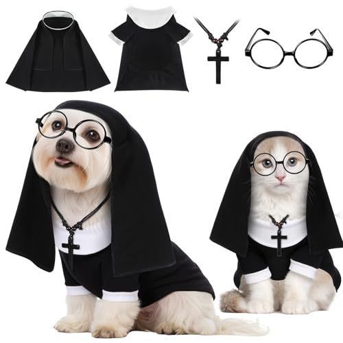 AMOOR Dog Cat Halloween Costume Nuns Set Nun costume set (4 pieces) view 3