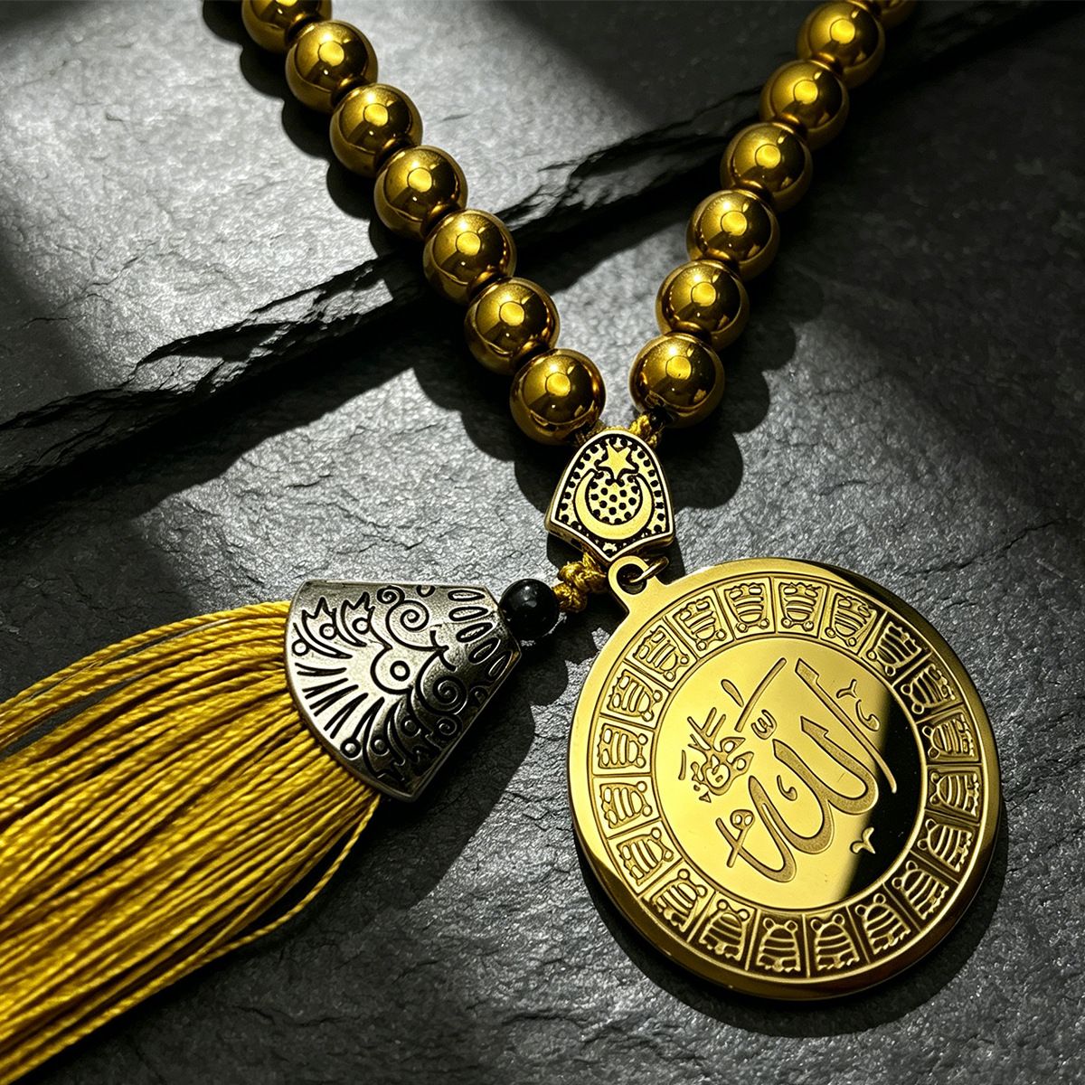 Black Obsidian Beads Tassels Keychain Car Decor view 2