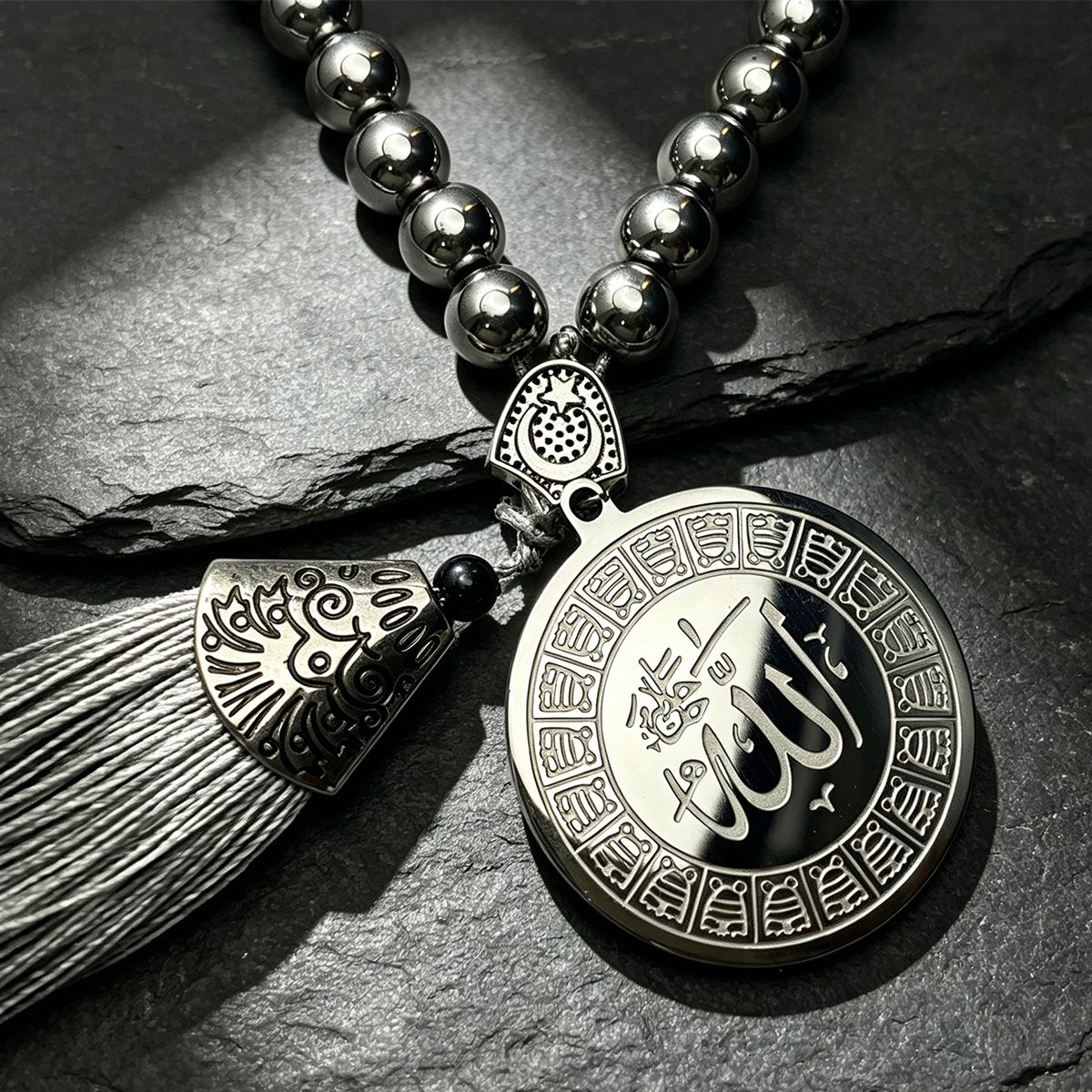 Black Obsidian Beads Tassels Keychain Car Decor view 3