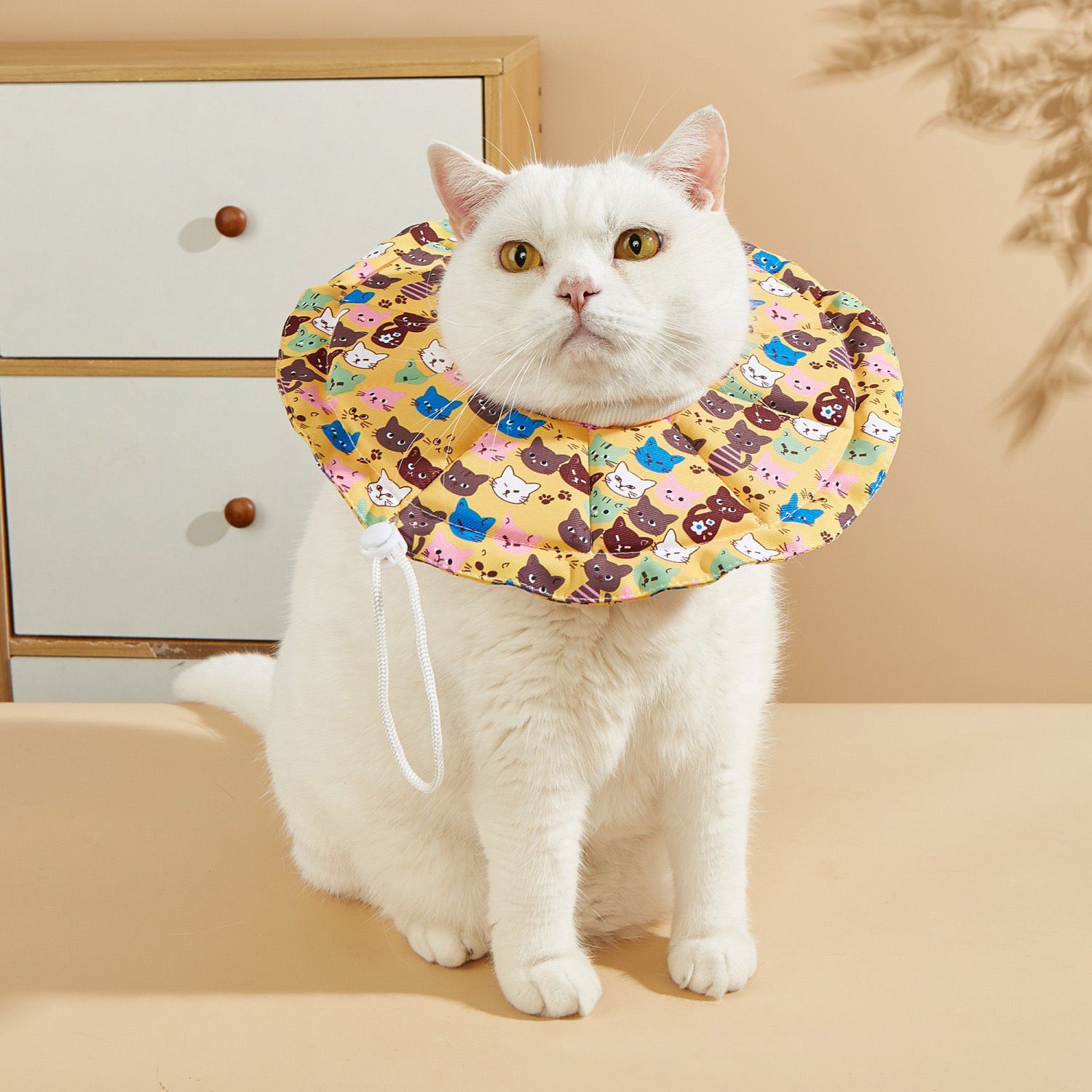 Soft Pet Elizabethan Collar Cartoon Waterproof. L White Owl view 4