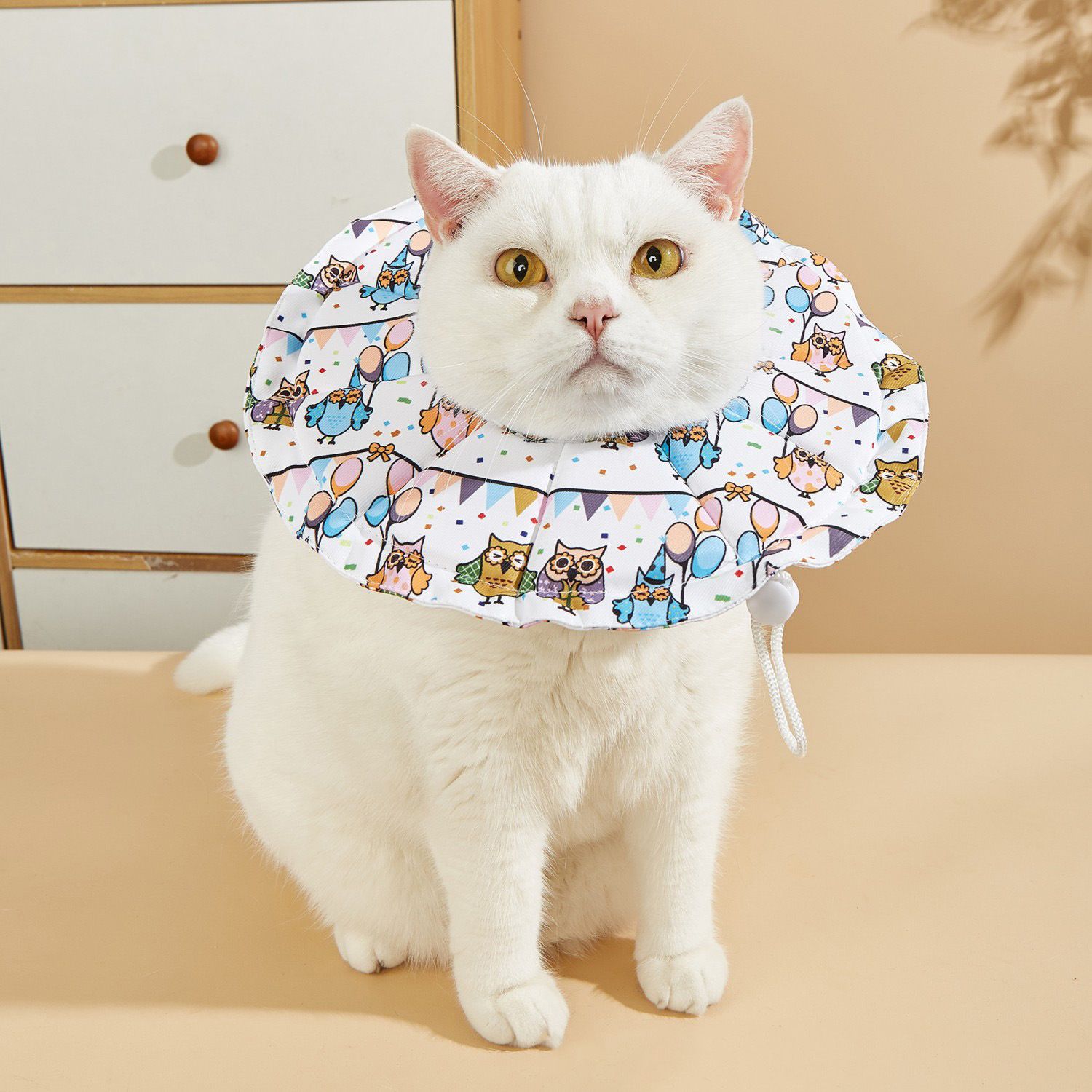 Soft Pet Elizabethan Collar Cartoon Waterproof. M Pink Dog view 3