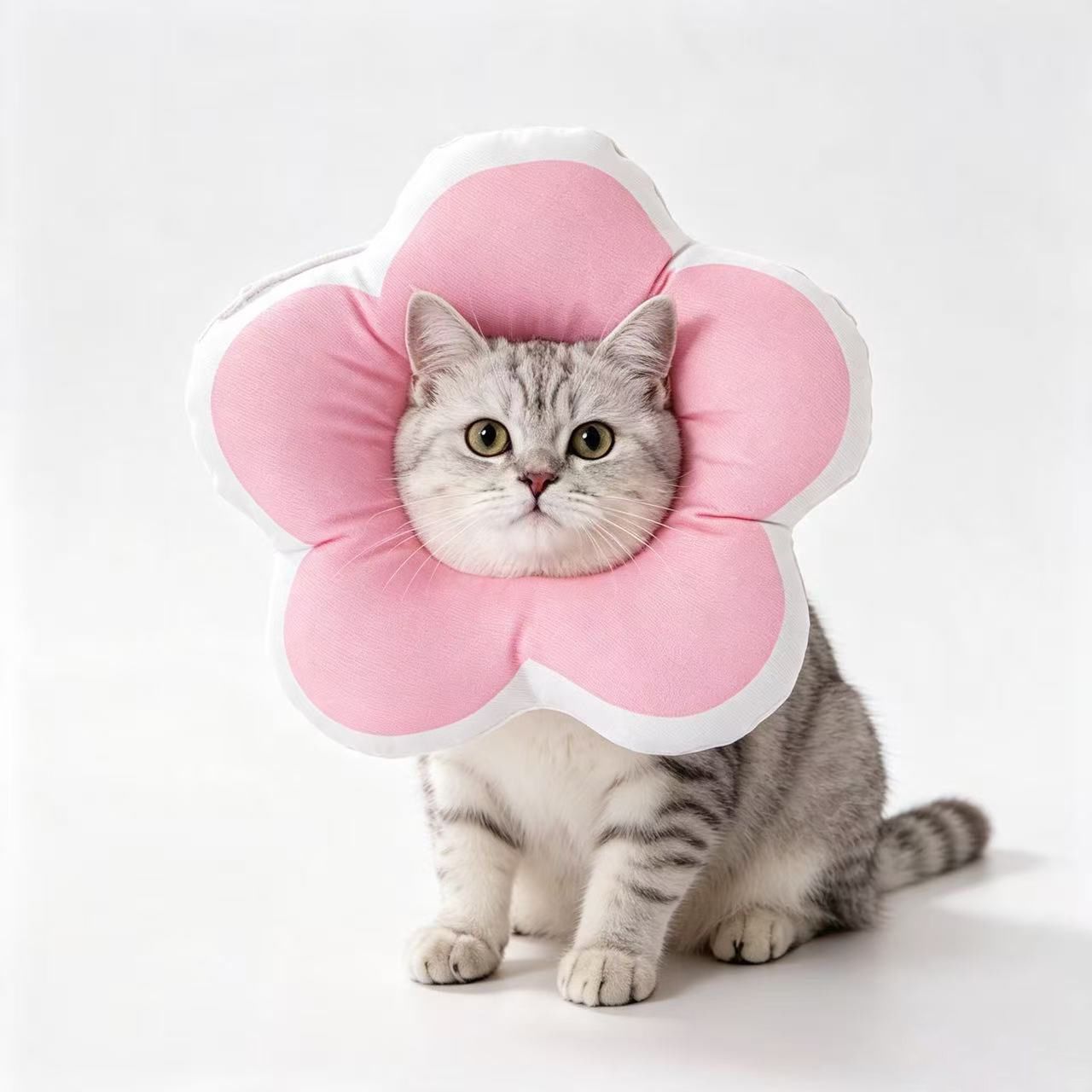 Flower Pet Elizabethan Collar Waterproof Cotton Paw Home XS Sky Blue view 3