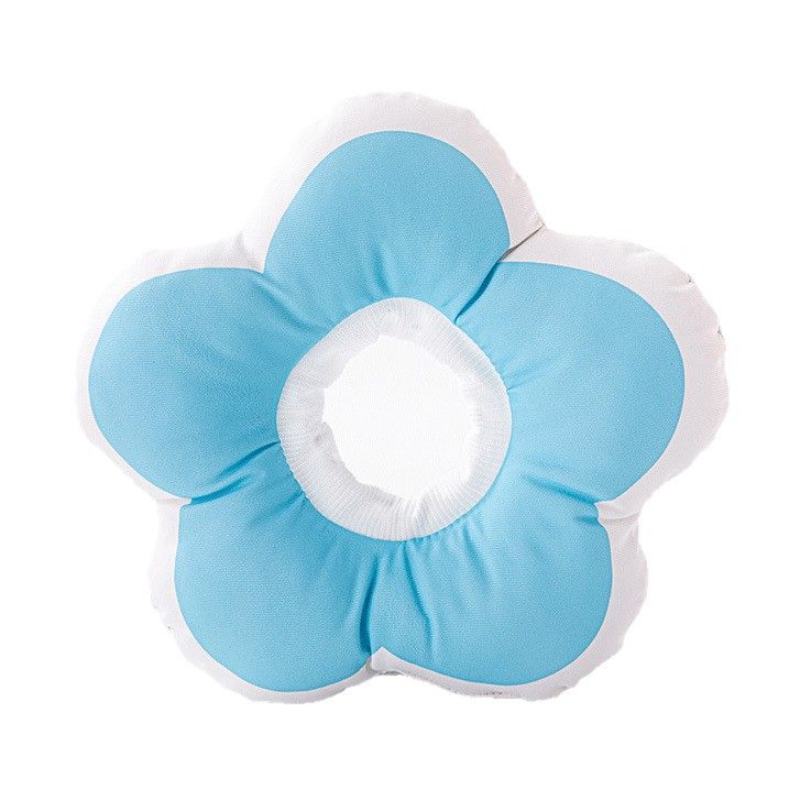 Flower Pet Elizabethan Collar Waterproof Cotton Paw Home L Sky Blue view 5