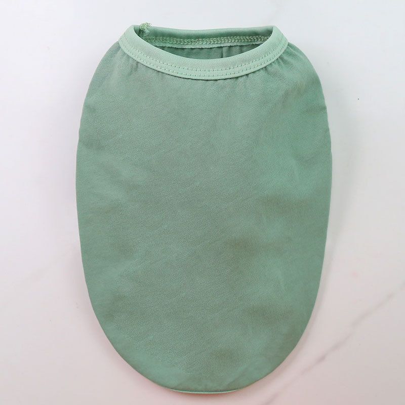 Cotton Pet Vest Dog Cat Clothing Small Large Pure cotton vest pure pea green S — image 1
