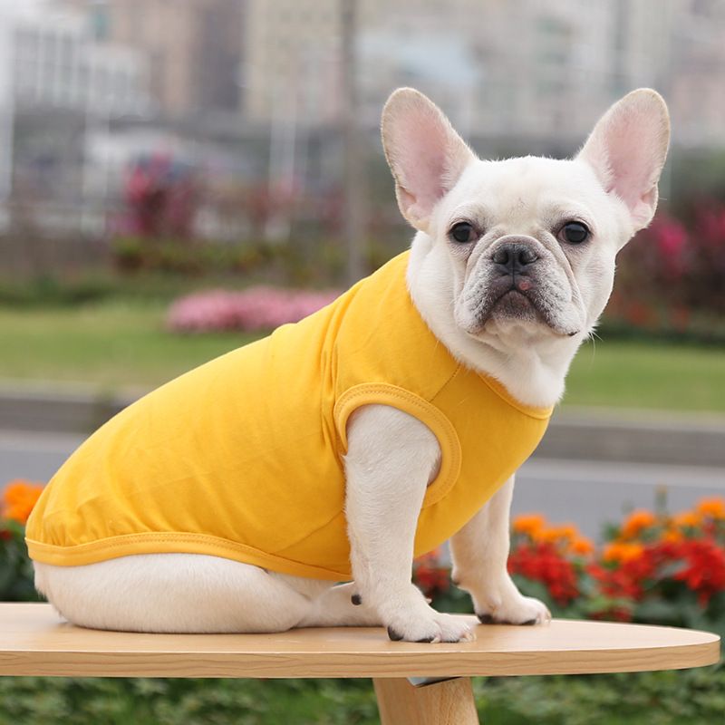 Cotton Pet Vest Dog Cat Clothing Small Large Pure cotton vest pure yellow 2XL — image 1