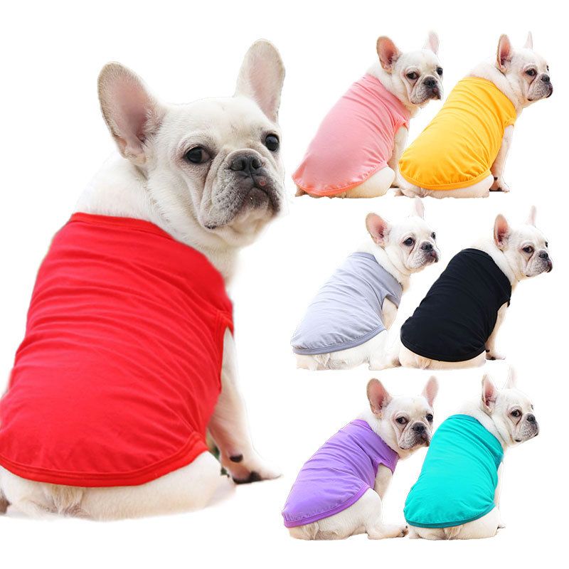 Cotton Pet Vest Dog Cat Clothing Small Large Pure cotton vest pure navy blue view 3