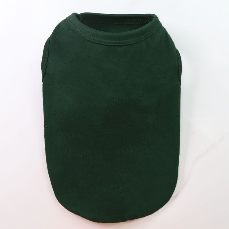 Cotton Pet Vest Dog Cat Clothing Small Large Pure cotton vest pure dark green — image 1