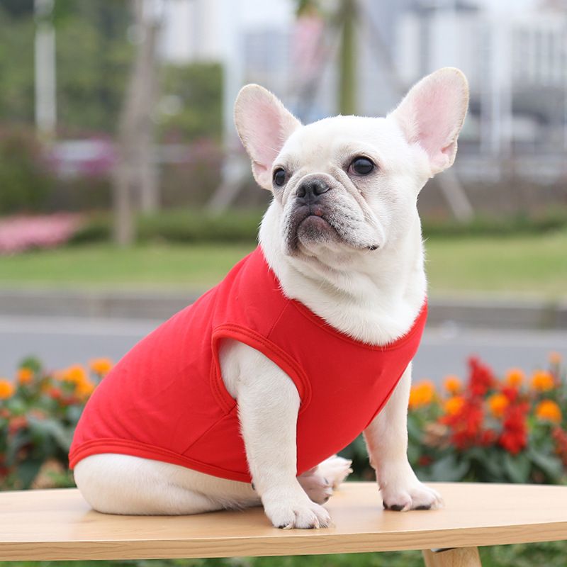 Cotton Pet Vest Dog Cat Clothing Small Large Pure cotton vest pure red 4XL — image 1