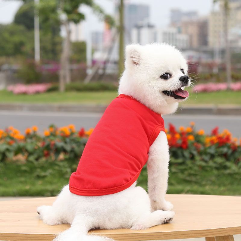 Cotton Pet Vest Clothing for Dogs and Cats by shine Pure cotton vest pure red — image 1