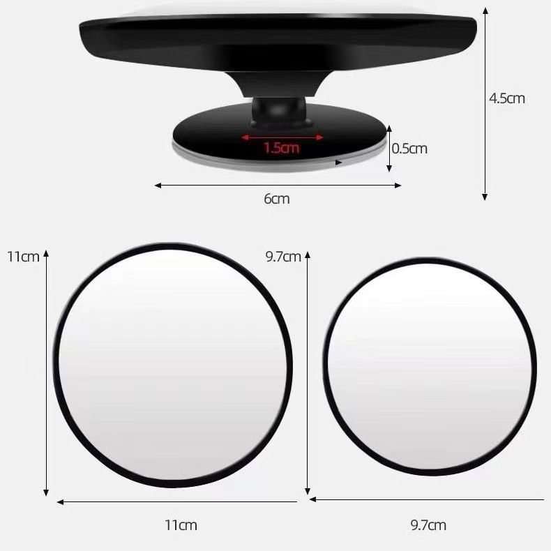 Convex Mirror 360 Rotation Glass for Truck 9.7X4.5 view 2