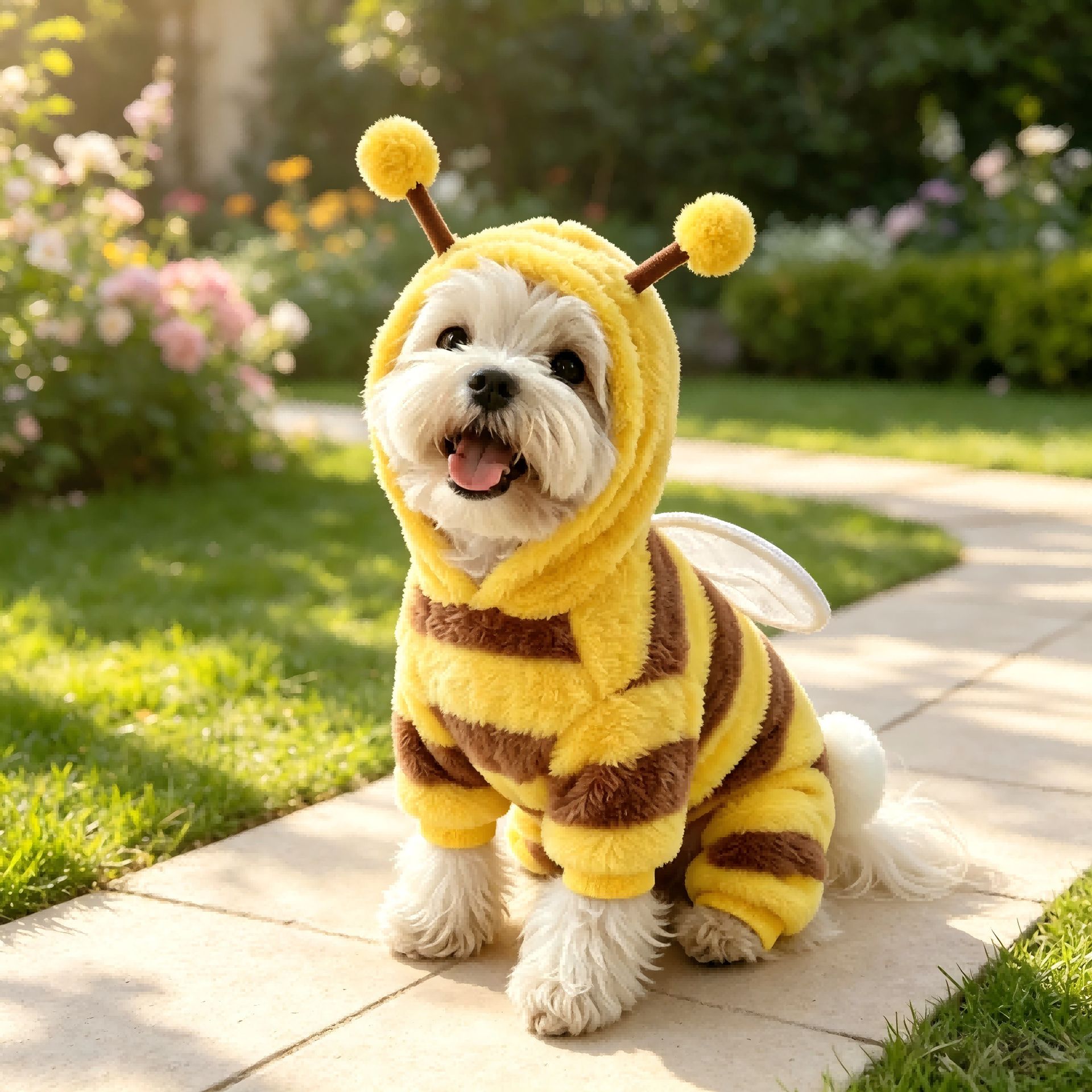 AMOOR Pet Clothes Dog Bee Harness Jacket Bee Wing Two-Leg Garment view 2