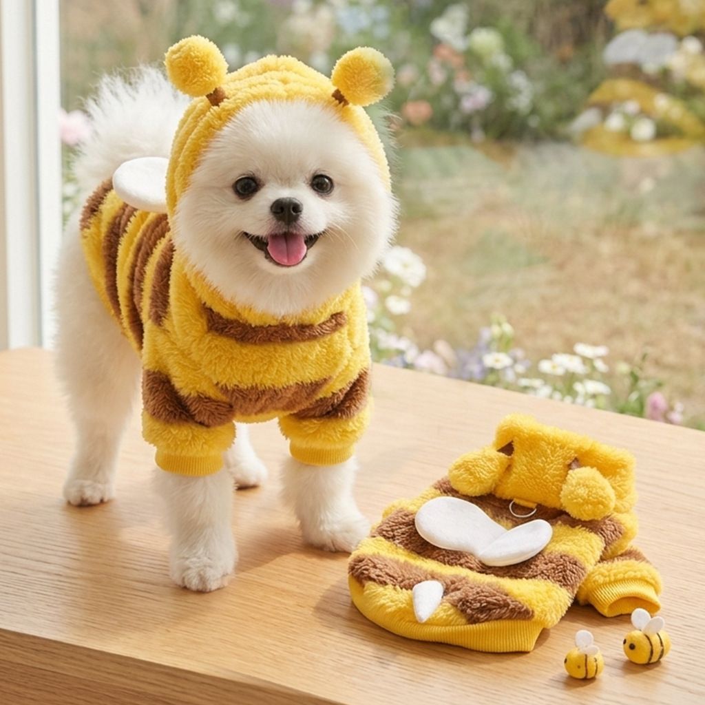 AMOOR Pet Clothes Dog Bee Harness Jacket Bee Wing Two-Leg Garment view 5