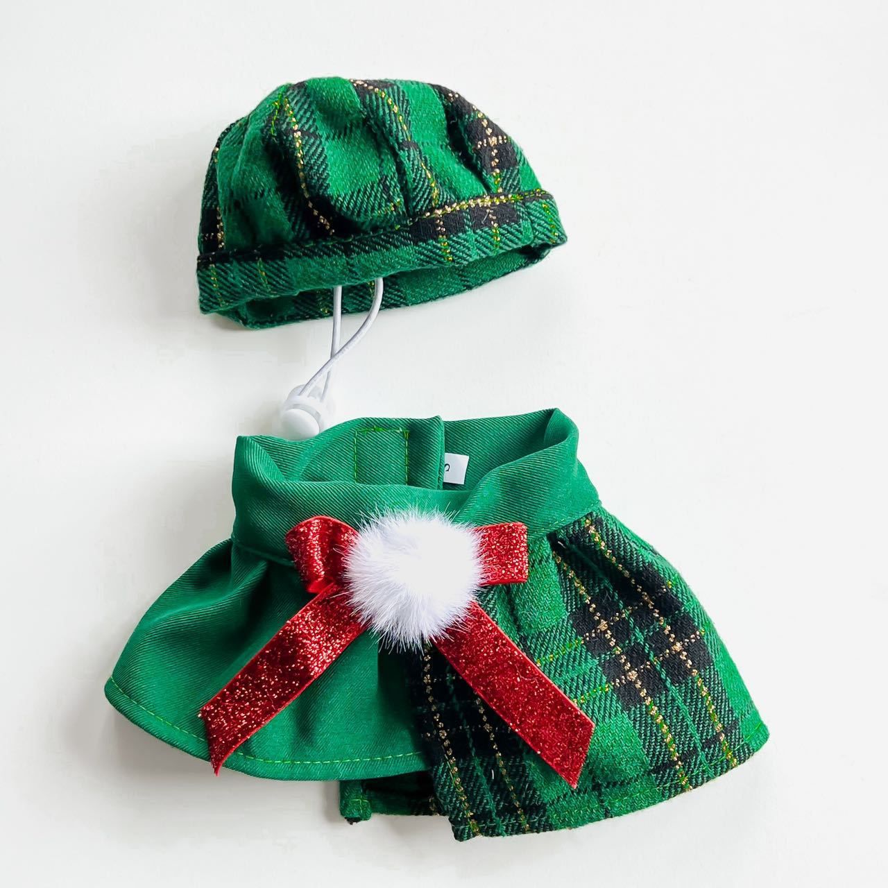 AMOOR Pet Christmas Hat Scarf Set Green Set L