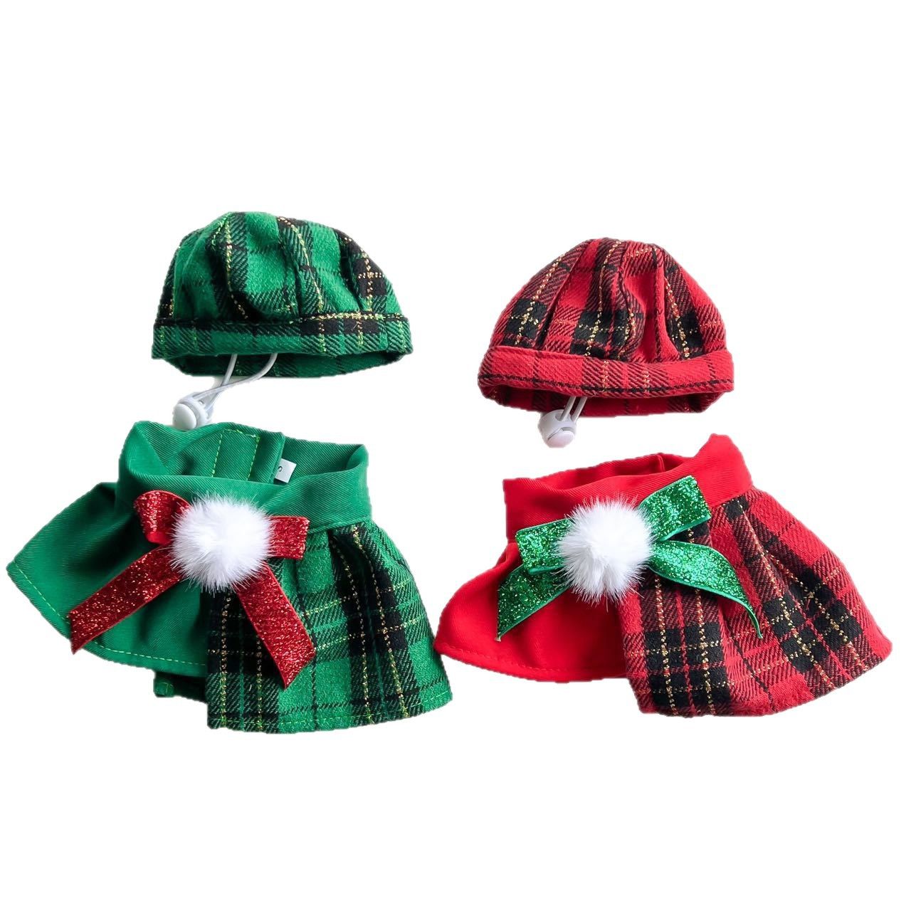 AMOOR Pet Christmas Hat Scarf Set Red Set view 6