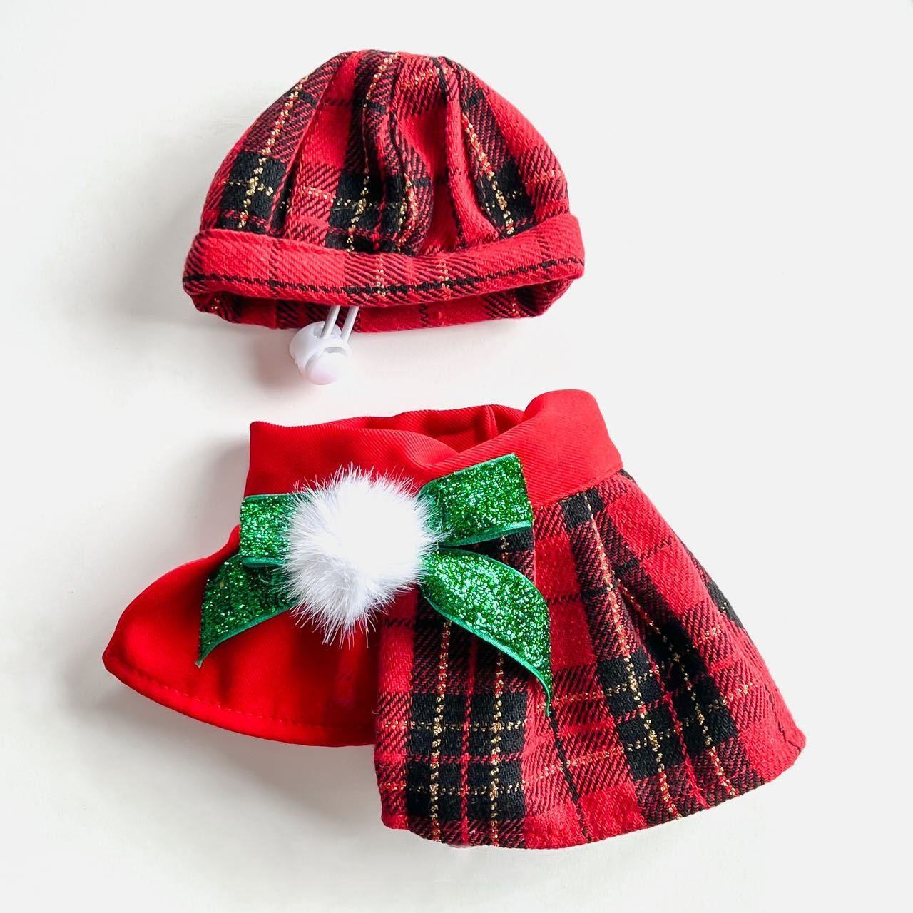 AMOOR Pet Christmas Hat Scarf Set Red Set L