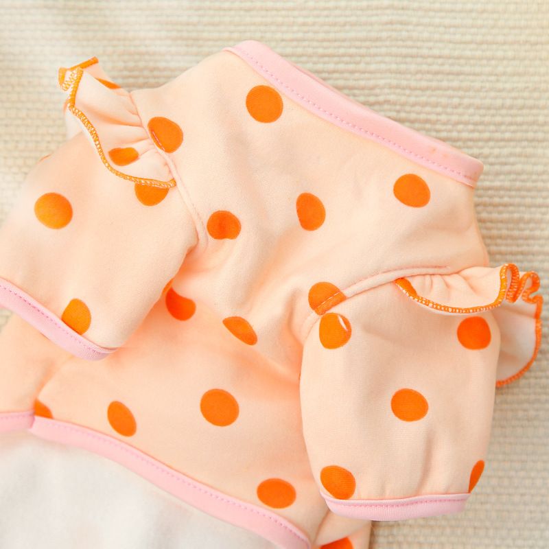 Pet Clothes Warm Dotted Two Leg Dog Cat Fleece White Cat [Blue-Purple Dots] 253BXS view 5