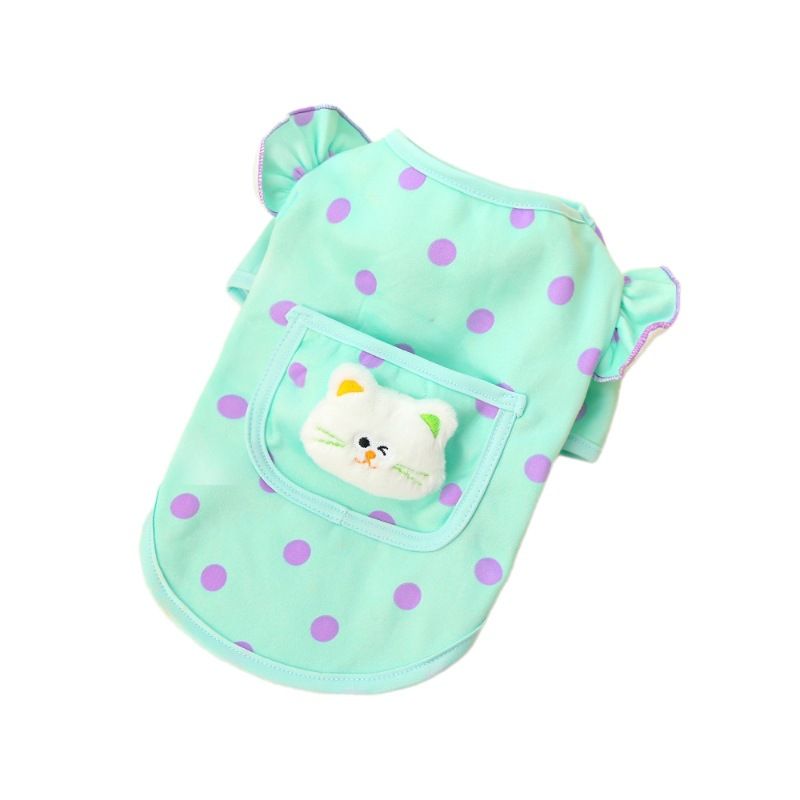 Pet Clothes Warm Dotted Two Leg Dog Cat Fleece Pink Cat [Pink-Orange Dots] 253BXS view 6