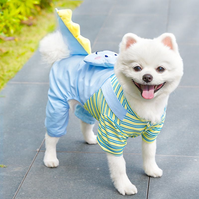 Dinosaur Pet Jumpsuit Polyester Dog Cat Clothes 4-Strap [Blue Dinosaur] XS view 5