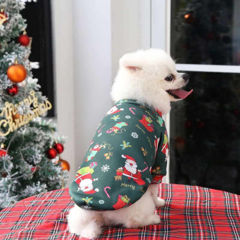 Pet Sweatshirt Christmas Print Fleece Lined Dog Cat Two-legged composite view 4