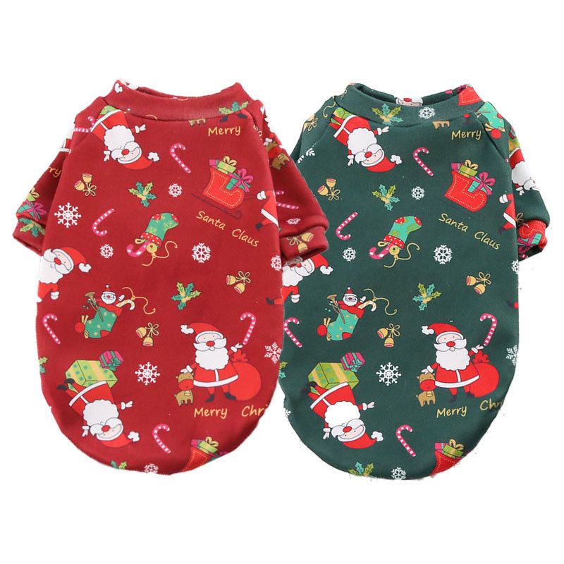 Pet Sweatshirt Christmas Print Fleece Lined Dog Cat Two-legged composite view 7