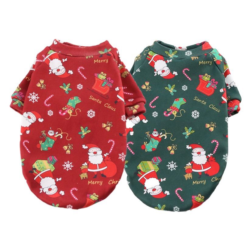 Pet Sweatshirt Christmas Print Fleece Lined Dog Cat Two-legged composite view 2