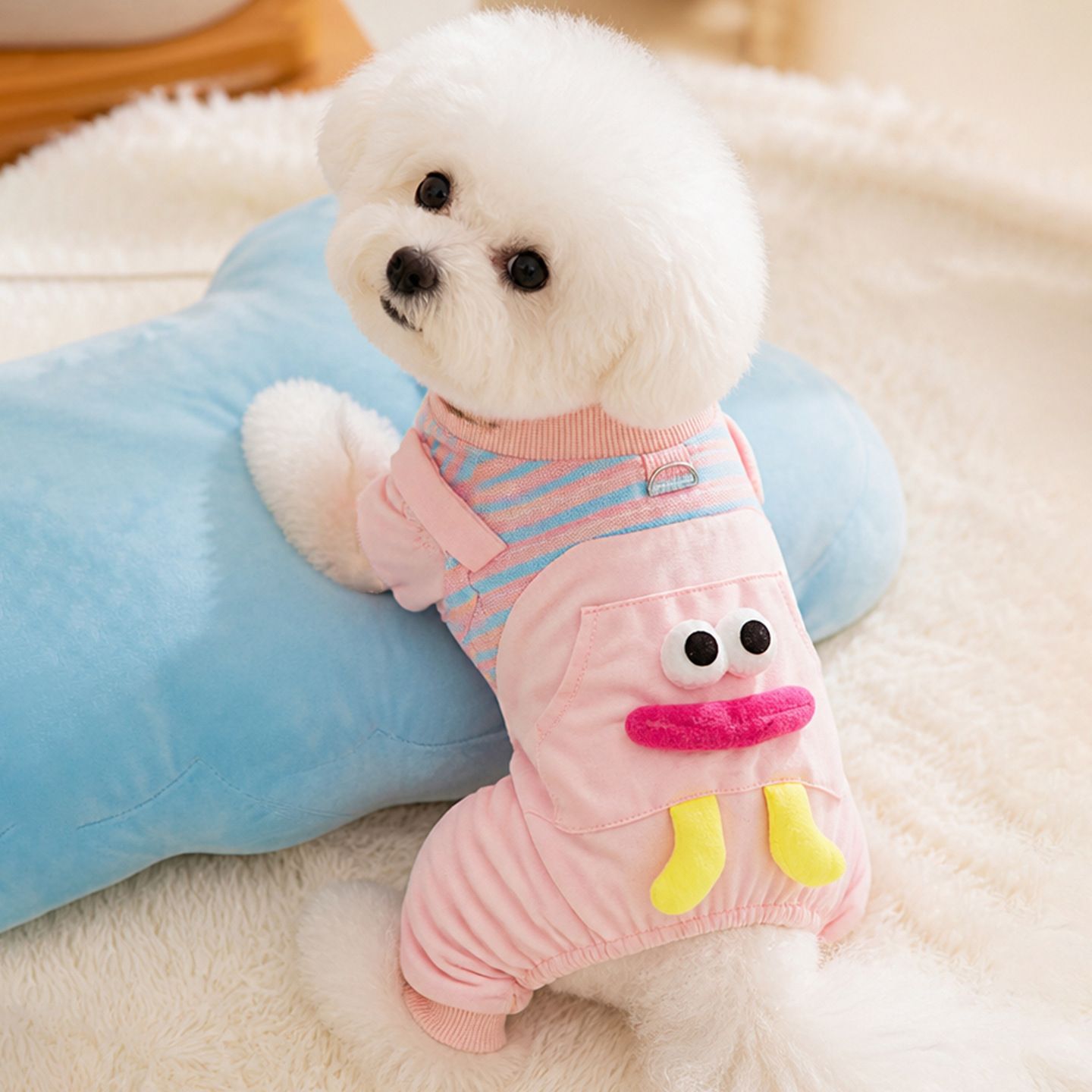 AMOOR Dog Clothes Striped Sausage 4 Leg Winter Dandan Doll Overalls XXL view 2