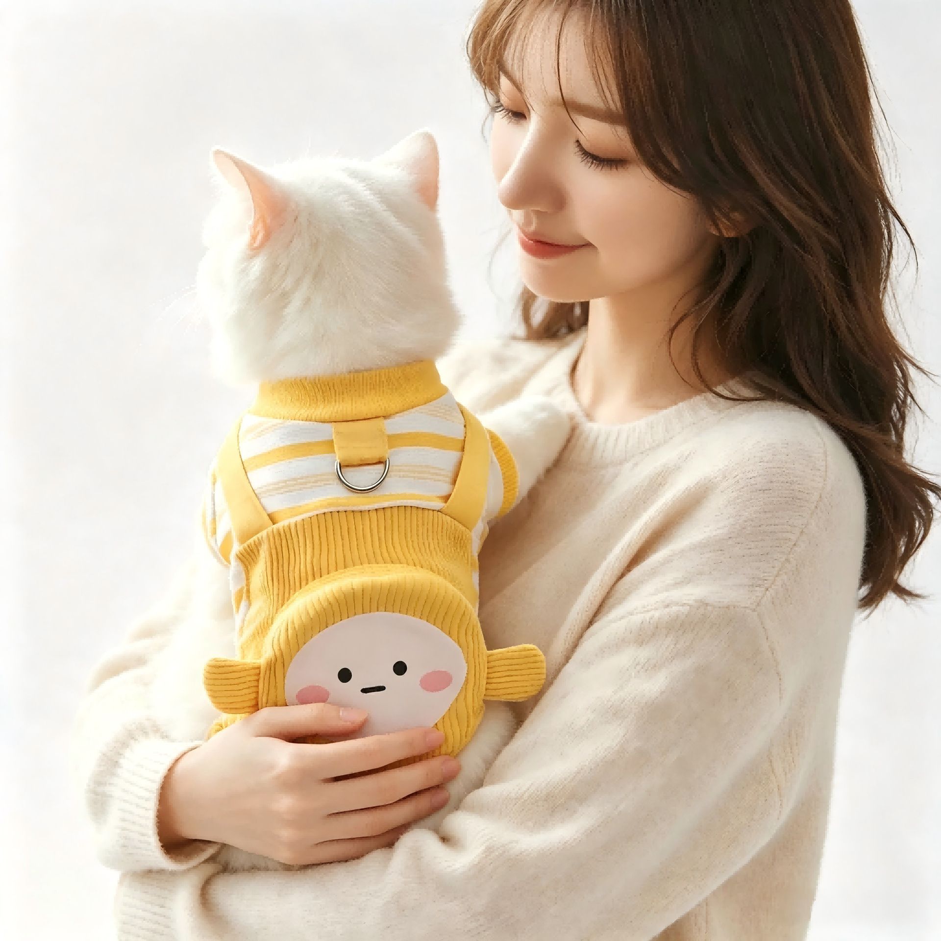 AMOOR Dog 4 Leg Shirt Plaid Denim Overalls Dandan Doll Overalls — image 1